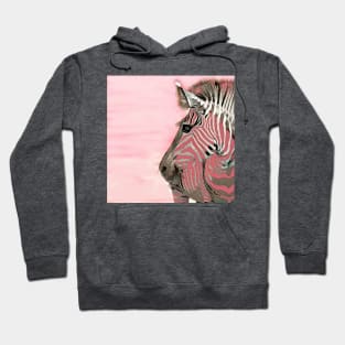 Zebra Pink and White Abstract Hoodie